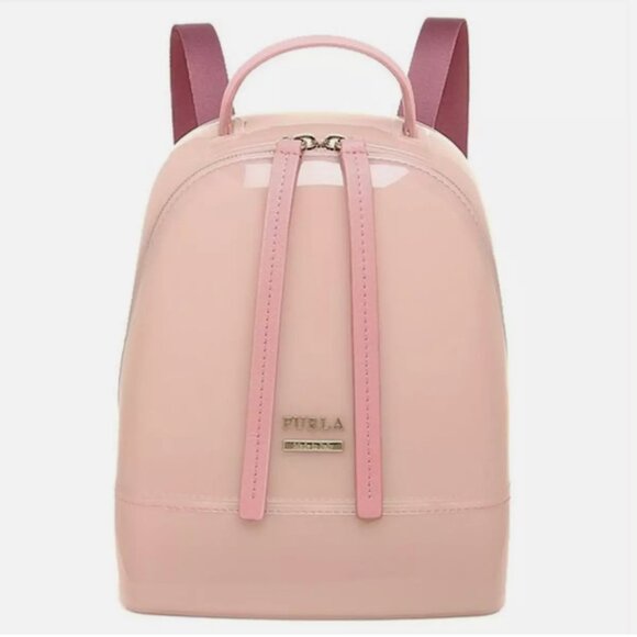 Furla Pink Candy Jelly Mini Backpack Crossbody Convertible PVC Bag - Picture 1 of 8